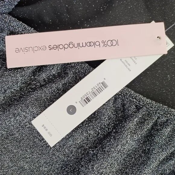 Bloomingdale's Metallic Mini Dress Silver/Black L NWT New Years 🎉🥂 - Picture 13 of 13
